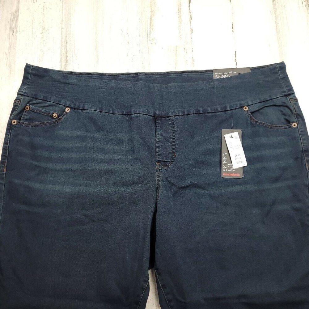 Avenue Denim Women's Skinny Pull On Luxe Sateen Size 26/28 (48x25) NWT - Picture 7 of 10
